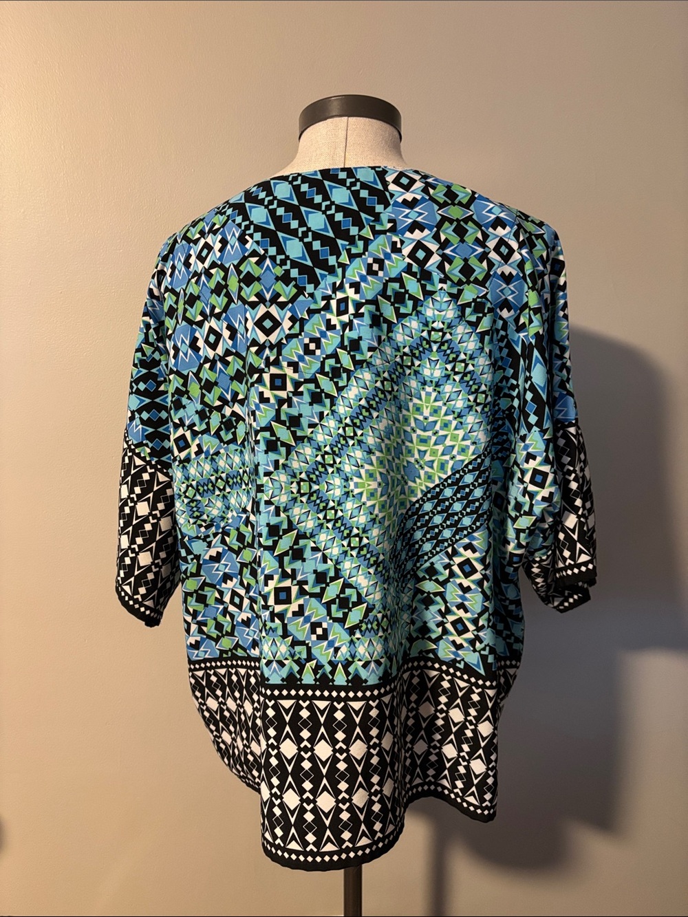 Ruby Rd. Blue & Green Geometric Split-Neck Tunic - Picture 2 of 3